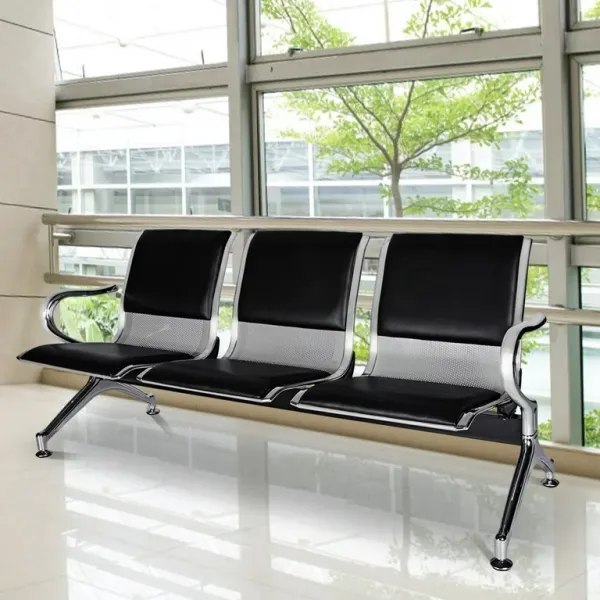 Kinbor-3-Seat-Waiting-Room-Reception-Chair-with-Arms-Office-Guest-Chairs-Reception-Chairs-PU-Leather-Seat-Black_00ae964d-d423-4ce7-a21a-f9e3457c0f91.3b1f2f7b89a54c57d0712cc4e75ad8bd 3 Link Half Padded Waiting Seat - Image 3