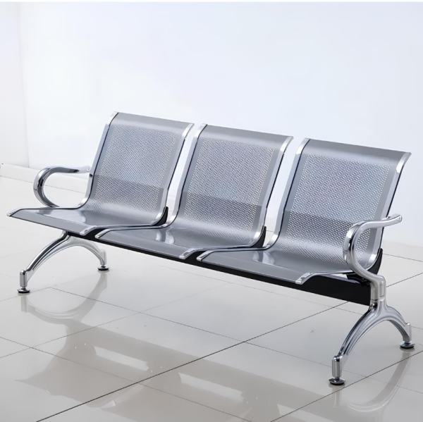 jhvhghg 3-Link Metallic Waiting Bench - Image 2