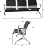 3 link Heavy Duty Padded waiting bench - Image 3