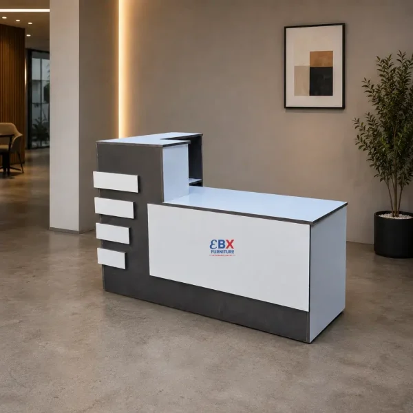 Reception Desk – Charcoal Split-Level-EBX-REC-019
