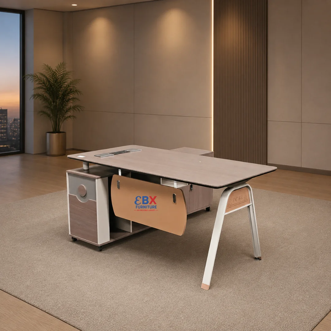 27 Executive Desk - Taupe & Copper A-Frame-(EBX-EXE-010) - Image 1